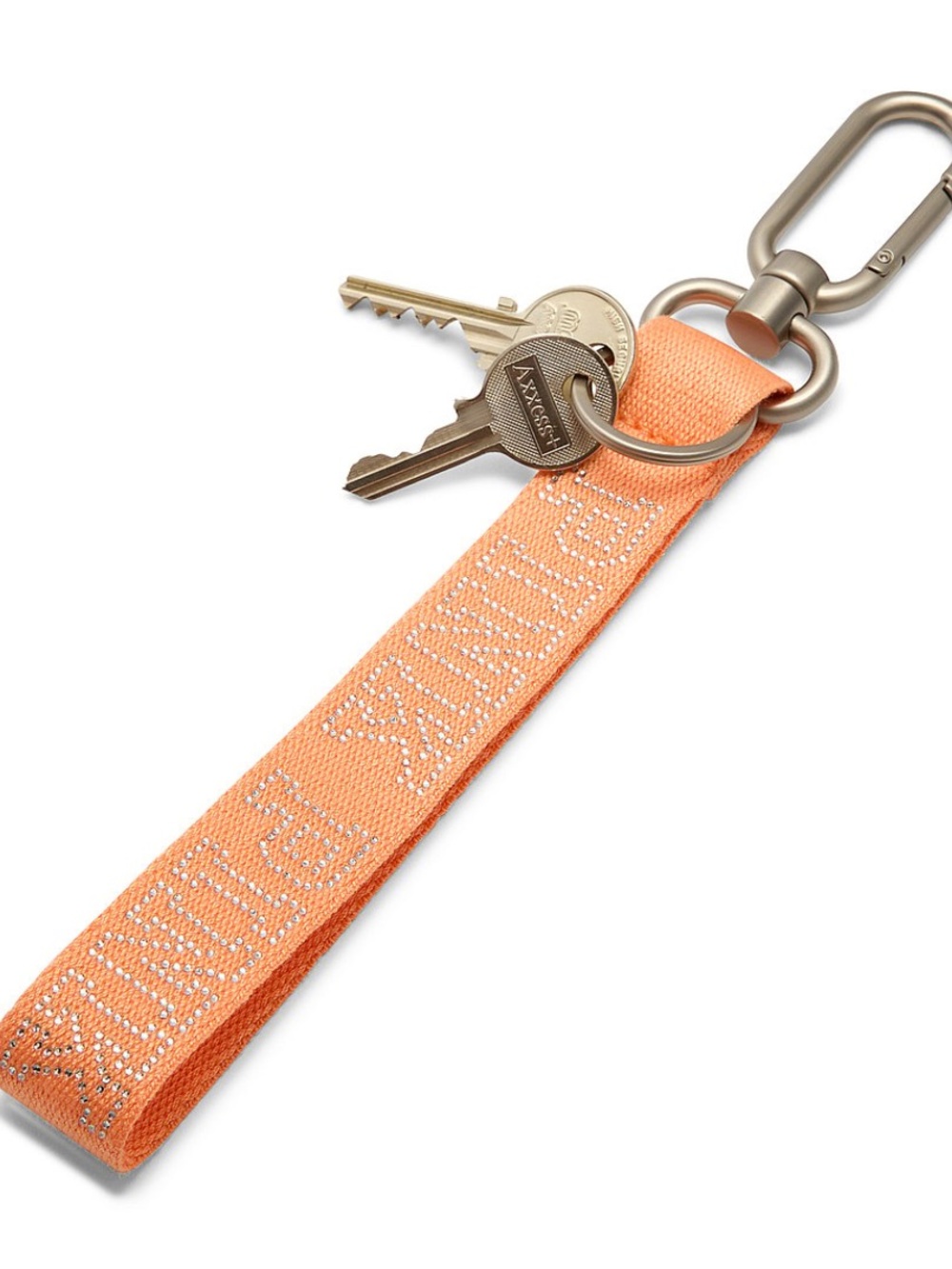 Pink vs Orange Fabric Key Wristlet with Metal Clip